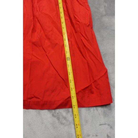 Madewell Women's Size Medium Cerise Red Smocked Poplin Puff Sleeve Midi Dress - Picture 3 of 7